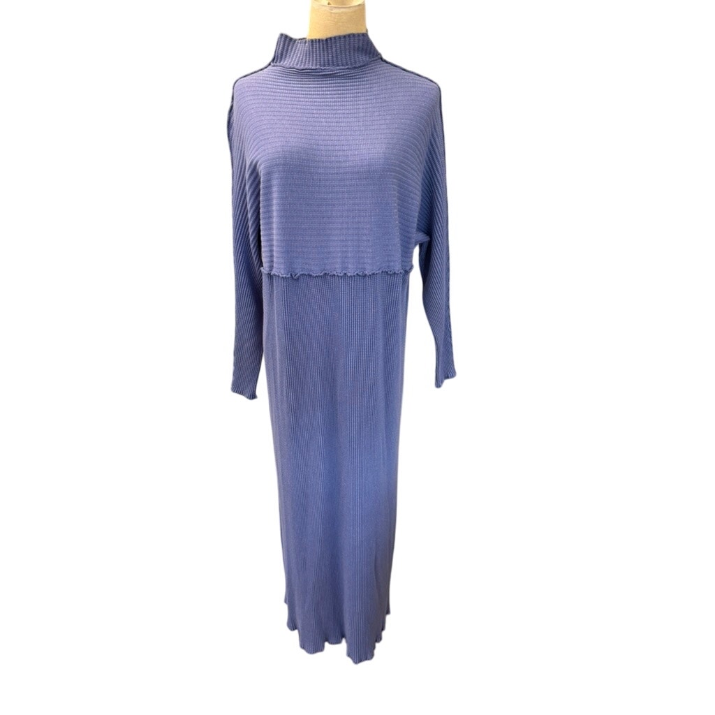 "Michelle St. John" Long Ribbed Dress Os Cotton Blend Loungewear Lagonlook